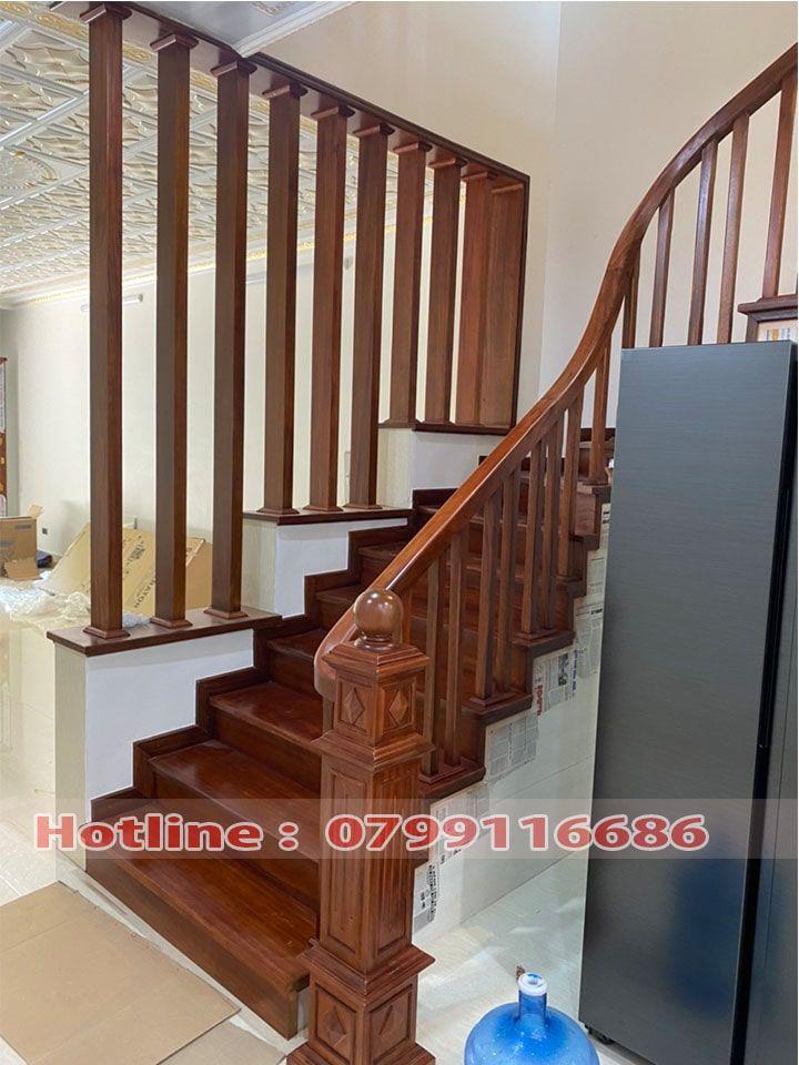 Cầu thang gỗ Lim nam phi 03
